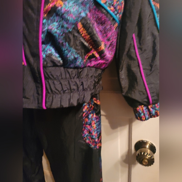 80s East West 2 Pc Pristine Exquisite Detail Womens Large Jog Leisure Sweat Suit - Picture 4 of 16